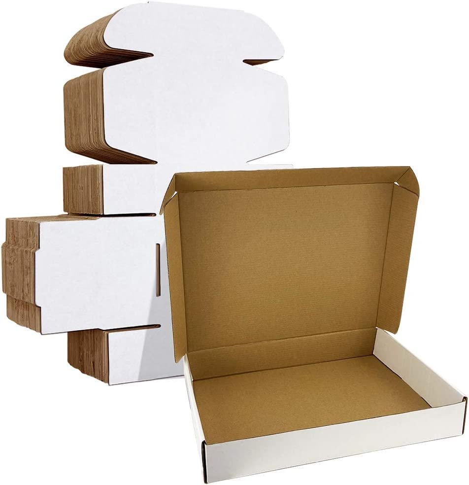 SIZES TO CHOOSE  Shipping Boxes Set White Corrugated Cardboard Box Literature Ma