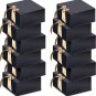 Gift Boxes with Lids,Black Gift Boxes 8X8X4Inches,Bridesmaid Proposal Box,12 Set