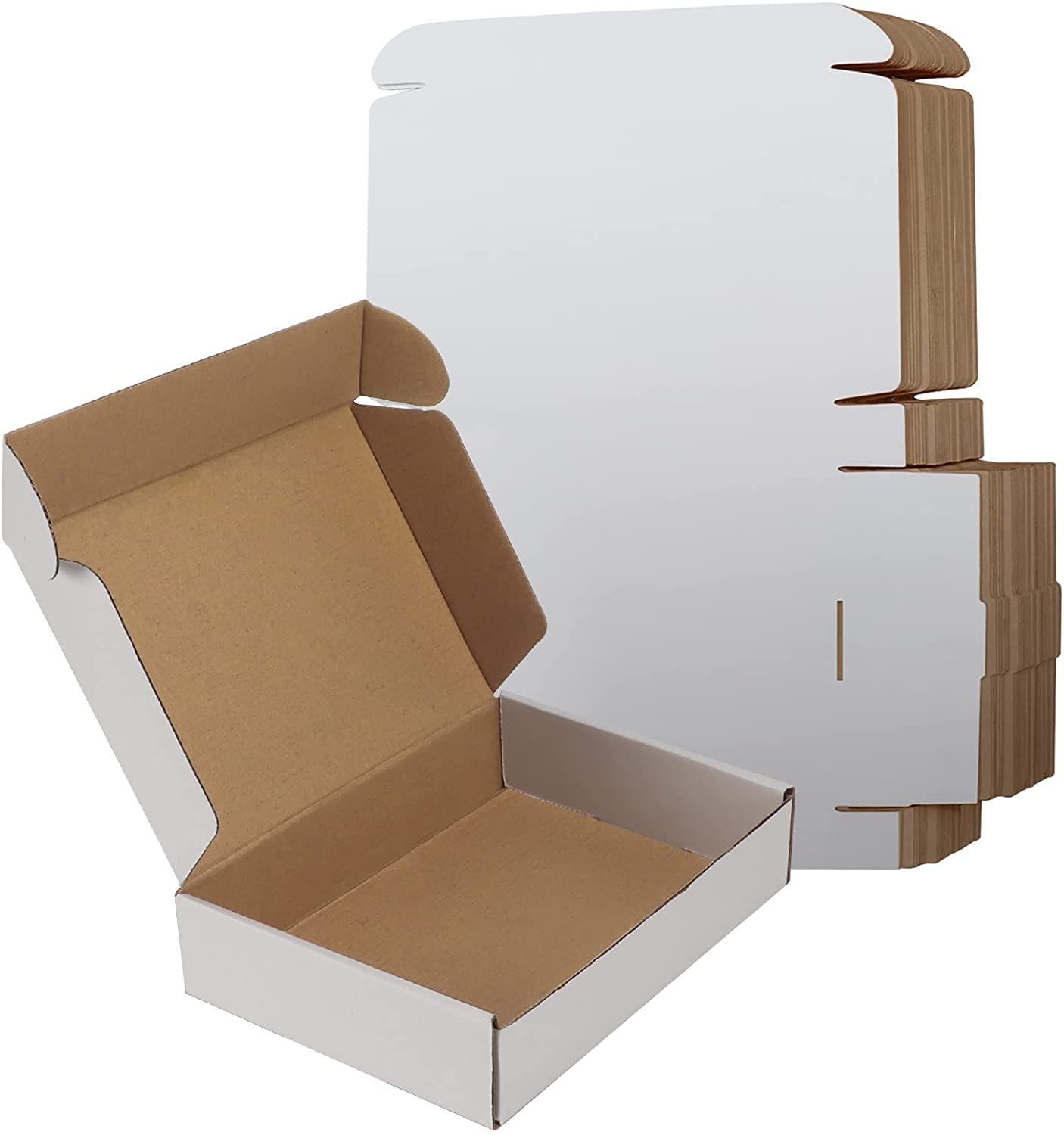 Shipping Boxes 9X6X2 Small White Corrugated Cardboard Box, 25 Pack