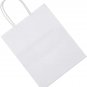 100Pcs Pack 8X4.75X10 Inch Medium White Kraft Paper Bags with Handles Bulk, Gift
