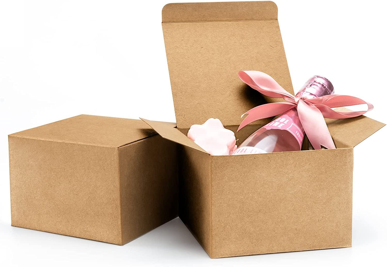 5X5X3.5 Brown Gift Boxes, 20 PCS Gift Boxes with Lids for Presents, Small Brides