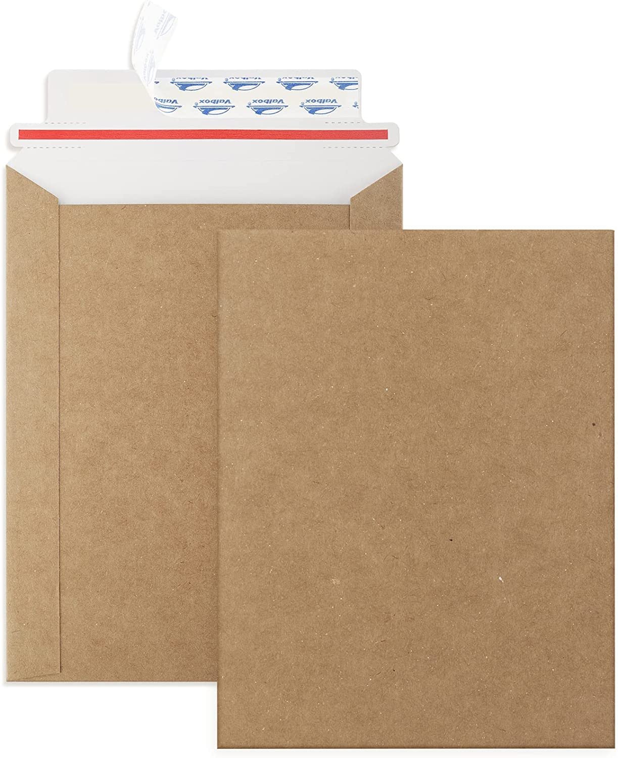 6X8 Self Seal Photo Document Mailers 25 Pack Stay Flat White, Brown Cardboard En