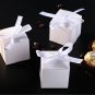 White Gift Candy Box Bulk 2X2X2 Inches with White Ribbon Party Favor Box,Pack of