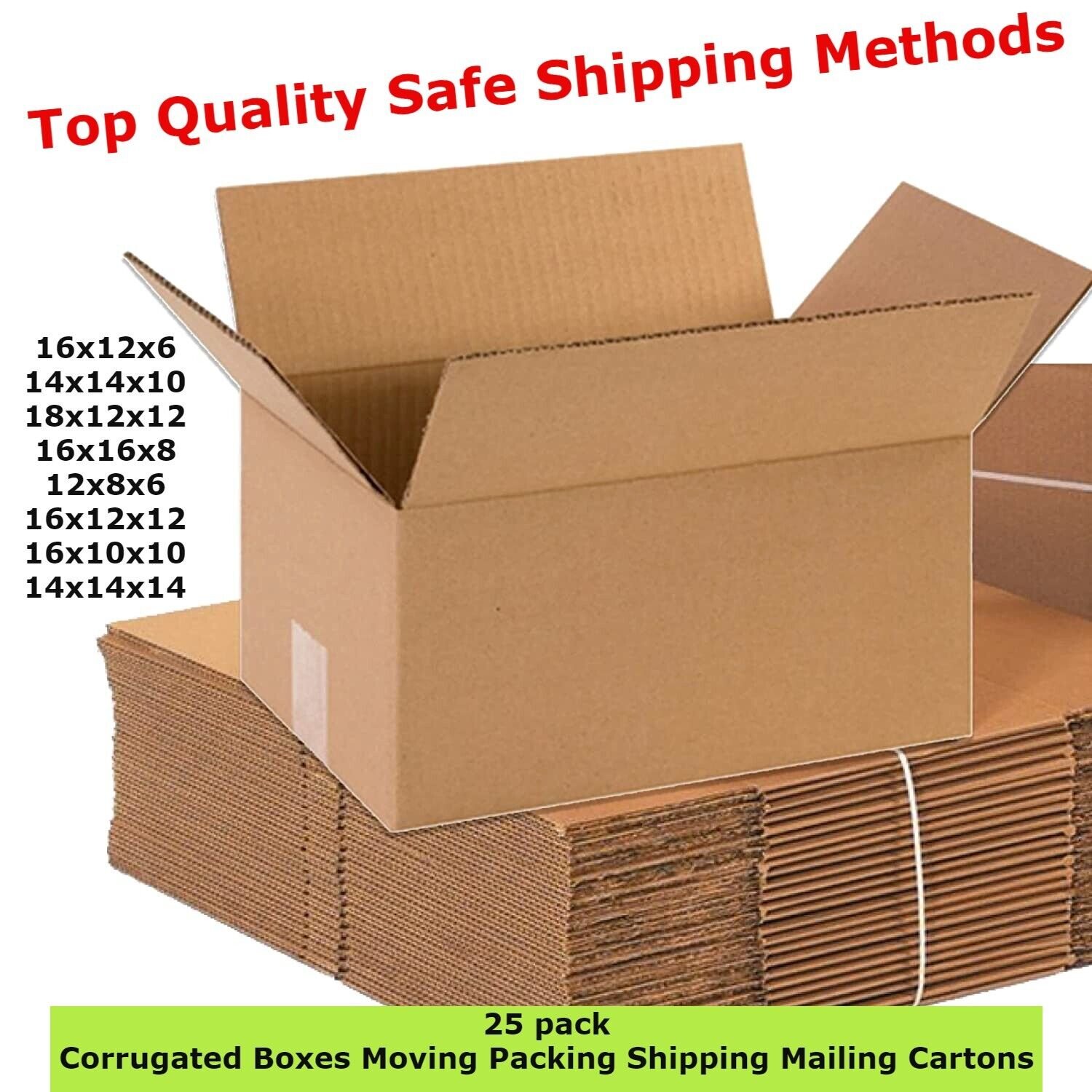 Corrugated Boxes Box Moving Cardboard Packing Shipping Cartons Mailing 25 pack