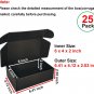 CH-BOX 6X4X2'' Small Shipping Boxes 25 Pack, Black Corrugated Cardboard Mailers