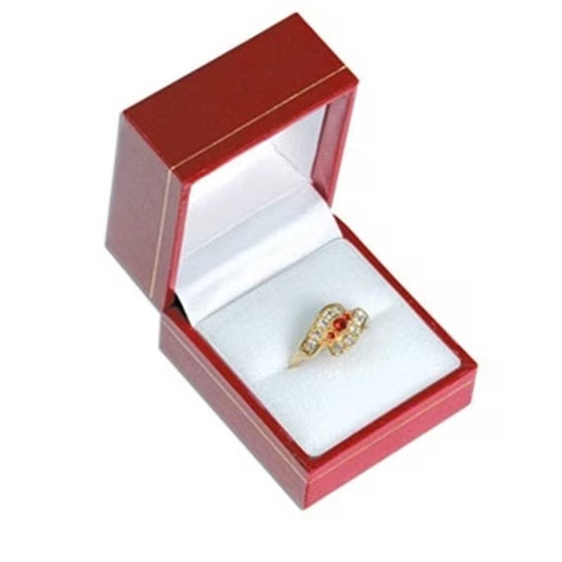 Classic Red Leatherette Ring Jewelry Display Packaging Gift Box Choose