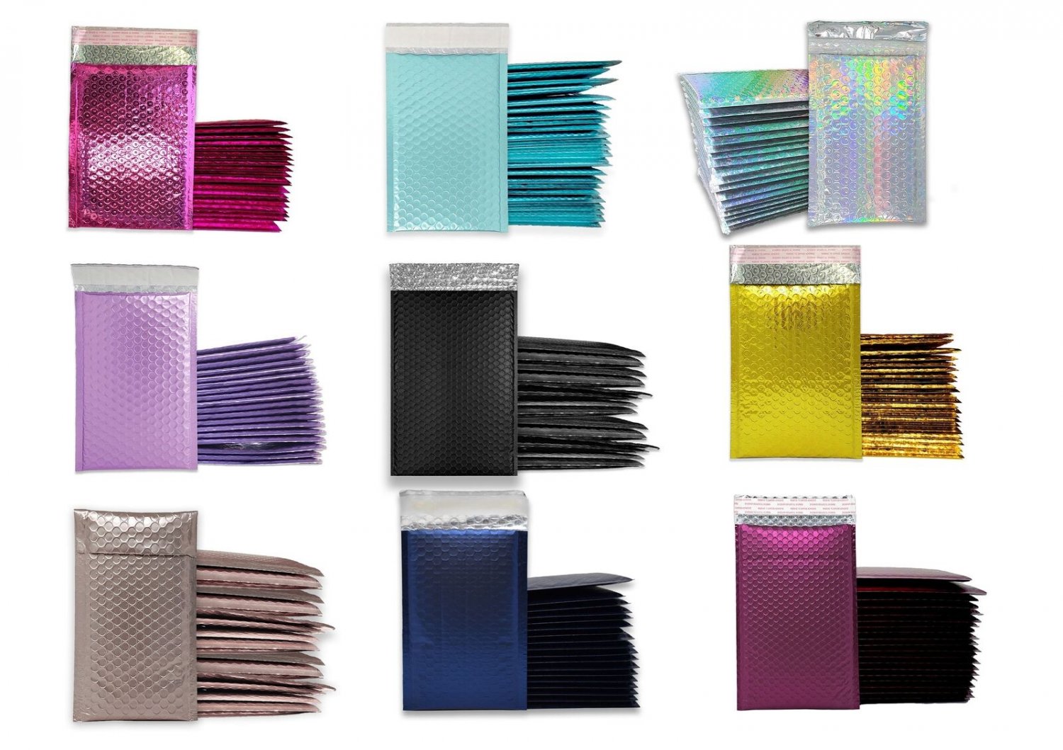 Mailers 4X8" Matte Black, Pink, Gold, Purple Lilac, Nude Pink, Holographic Blue