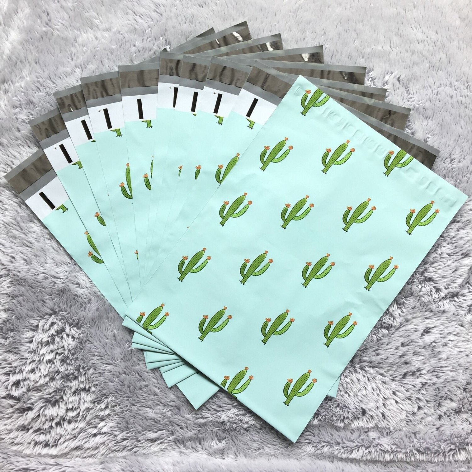 5 - 30 Pcs - 10X13 ( Mint Cactus ) Designer Poly Mailer Shipping Mailers Water R