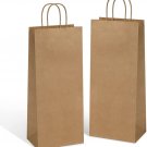 Kraft Paper Wine Bags with Handles 5.25X3.25X13 Inch for Whiskey Spirits Bottles