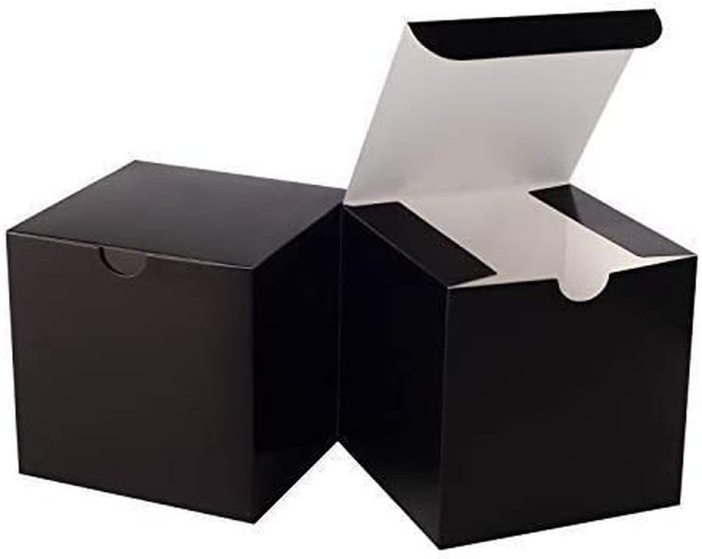 Small Black Gift Box 50 Pack 4 X 4 X 4 Inches Fold Box Easy Assemble Paper Gift