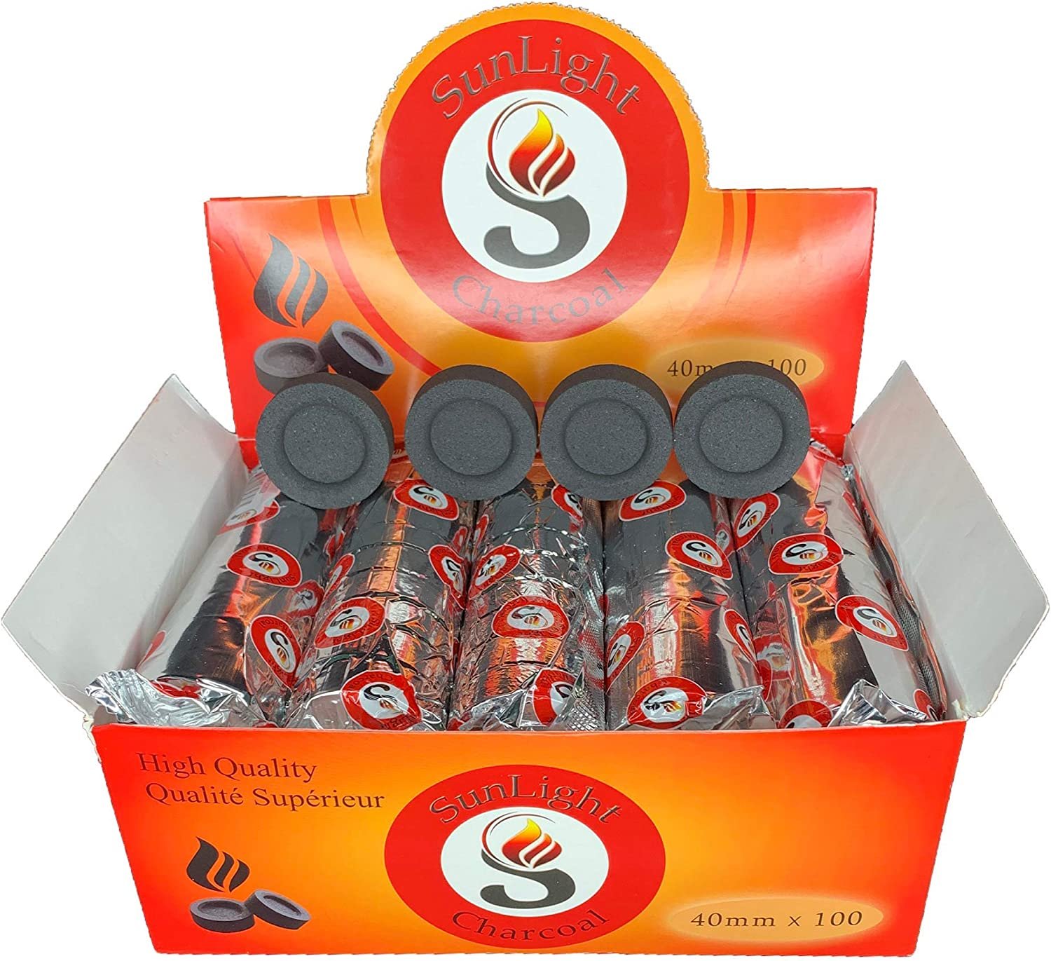 Charcoal Tablets for Incense &acirc;�� Quick Light Coal Tablets &acirc;�� Charcoal Disks &acirc;�� 40 Mm