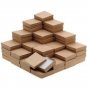 New Kraft Cotton Filled Jewelry Display Packaging Gift Boxes 3 1/2" X 3 1/2" X 1