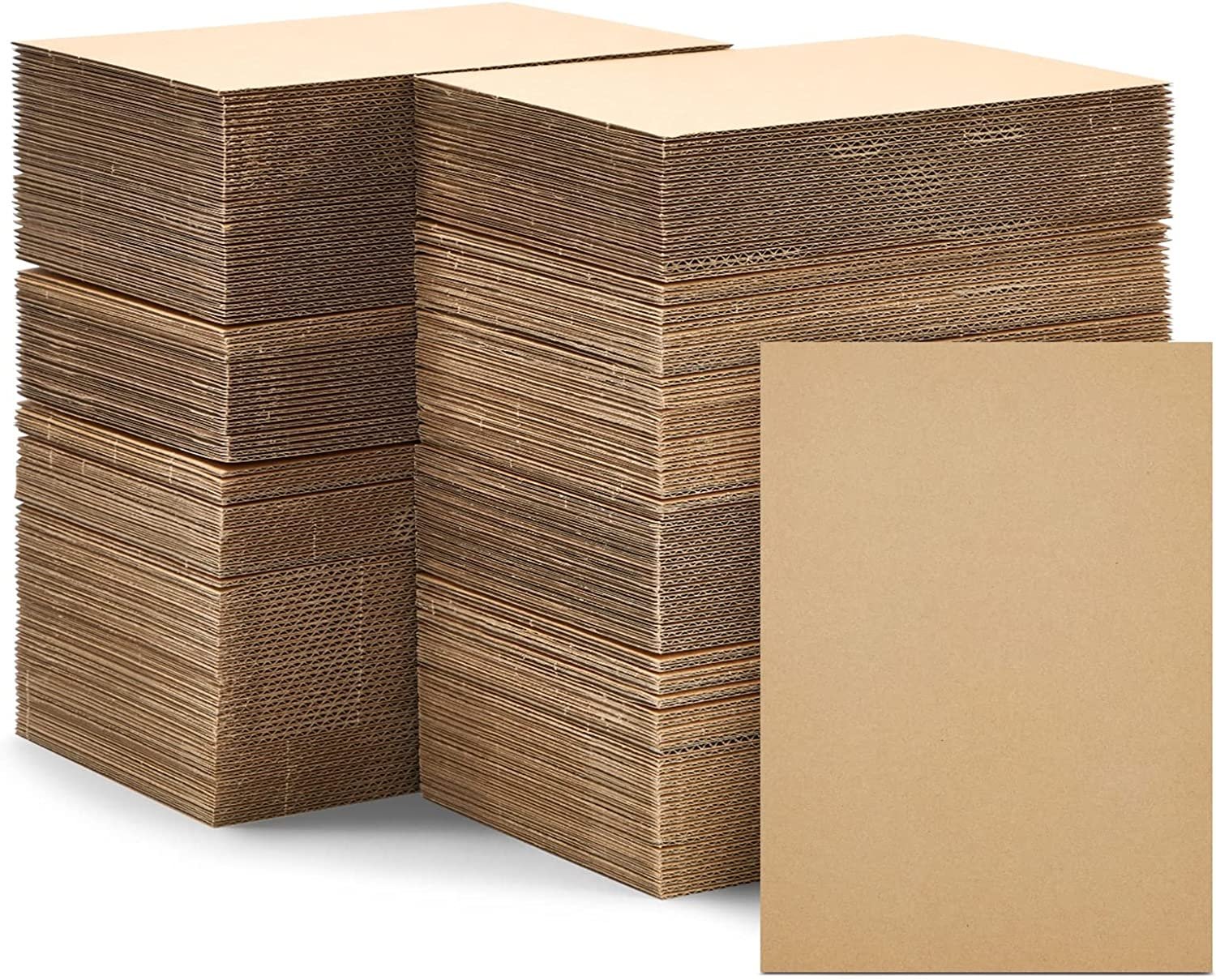 200 Pack Corrugated Cardboard Sheets for Mailers, Flat Packaging Inserts for Shi