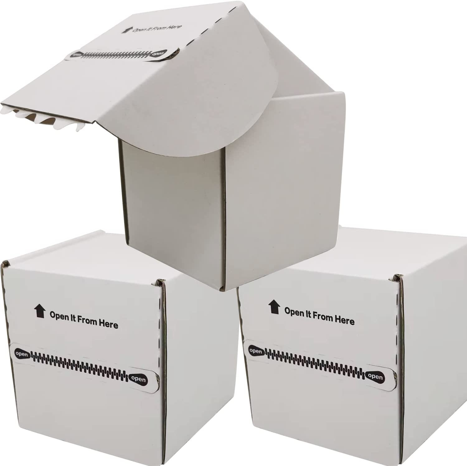 25PCS Mailer Boxes White Corrugated Cardboard Shipping Zipper Box Literature Box