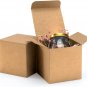 3X3X3 White, Brown Gift Boxes 50Pcs Recycled Paper Cube Boxes with Lids for Gift