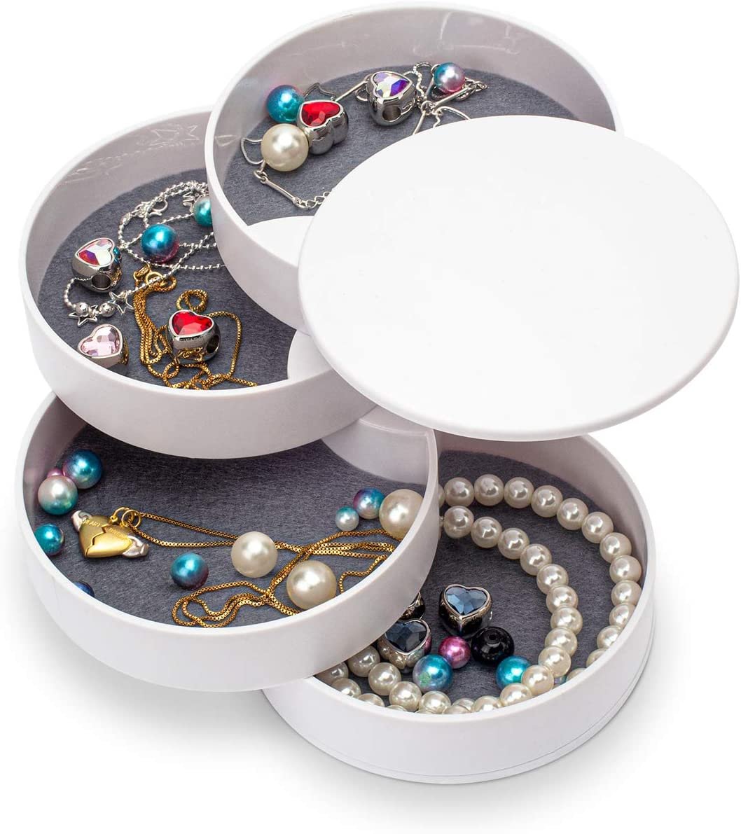 Jewelry Organizer, Small Box Earring Holder for Women, Jewelry Storage Box 4-Lay