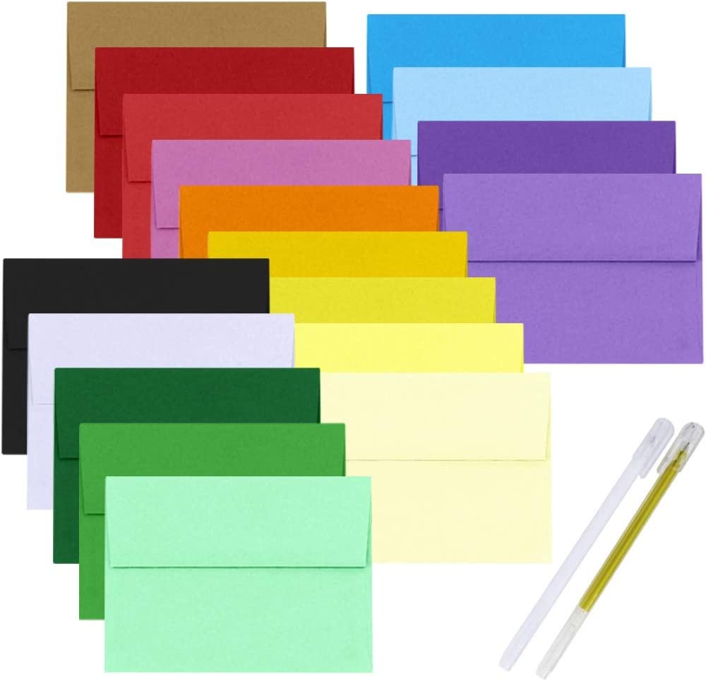 90 Pack 18 Colors A7 Invitation Envelopes Peel & Seal Self Seal 5 1/4 X 7 1/4 En