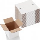 6X6X6 Inches Shipping Boxes Set of 25, White Corrugated Cardboard Box for Packin