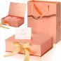 Luxury Gift Box with Lids Changeable Ribbon, Paper Bags, a Greeting Card and Tis