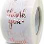 1.5 Inch Thank You Stickers Roll, 500 Pcs Rose Gold Thank You Stickers Lables fo