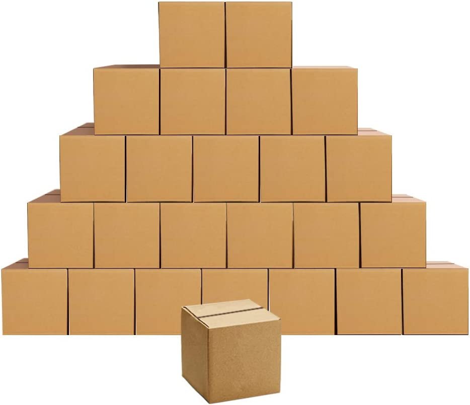 Shipping Boxes Small 4 X 4 X 4 Various Sizes inches Cardboard Boxes, 25 Pack
