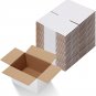 8X6X4 Shipping Boxes Set of 25, White Corrugated Cardboard Box for Mailing Packi
