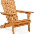 Folding Adirondack Chair Outdoor Wooden Accent Furniture Fire Pit Lounge Chairs