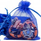 Thedisplayguys 100-Pack 3X4 Royal Blue Sheer Organza Gift Bags with Drawstring,