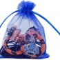 Thedisplayguys 100-Pack 3X4 Royal Blue Sheer Organza Gift Bags with Drawstring,