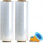 2 Pack 1500Ft Industrial Clear Stretch Wrap Film 70 Gauge 15" with 3Inch Plastic