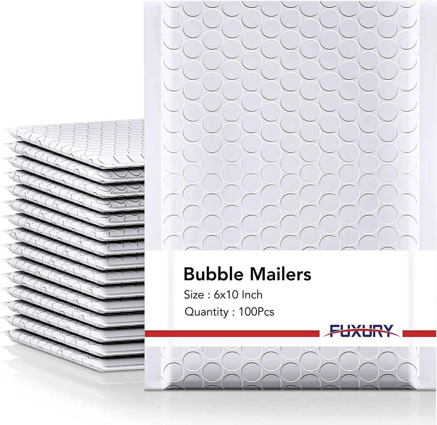 Bubble Mailer White, Purple, Teal 100 Pack 6X10 Bubble Mailers, Self Seal Waterp