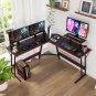 Desk L Shaped Desk Corner Gaming Computer Desk Large Desktop Work Place. Black