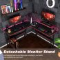 Desk L Shaped Desk Corner Gaming Computer Desk Large Desktop Work Place. Black