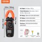 400 Amp Digital Clamp Meter DC/AC Multimeter True RMS Auto Ranging 2000 Max Read