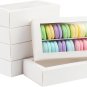 30 Pack Macaron Boxes for 12, Macaron Gift Box with Clear Window, White Bakery B