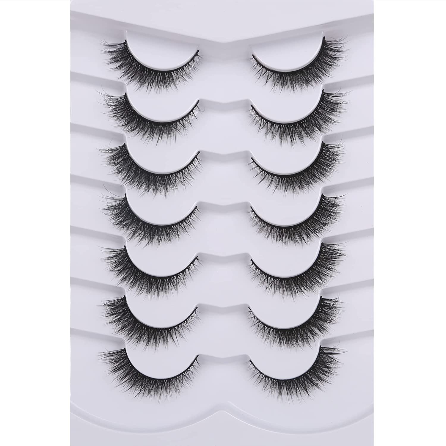 False Eyelashes Extension Look Cat Eye Natural Lashes 8D Volume Fluffy Wispy Sho