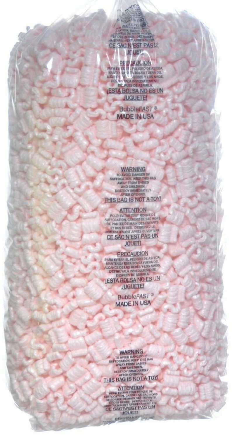 Packing Peanuts 3.5 Cu Ft - 1 Bag Pink anti Static Popcorn For Protection