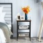 End Table 3-Tier Industrial End Table with Mesh Shelves and Adjustable Shelves