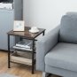 End Table 3-Tier Industrial End Table with Mesh Shelves and Adjustable Shelves