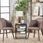 End Table 3-Tier Industrial End Table with Mesh Shelves and Adjustable Shelves