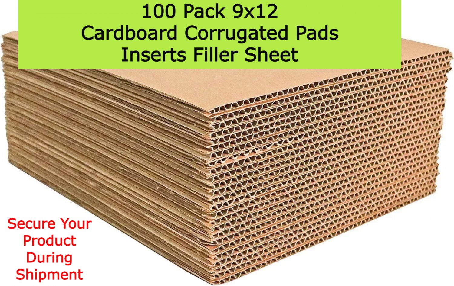 100 Pack 10x10 Inch Corrugated Cardboard Sheets - 2mm Thick Flat Layer Pads For Shipping, Packing & Crafts - View #2