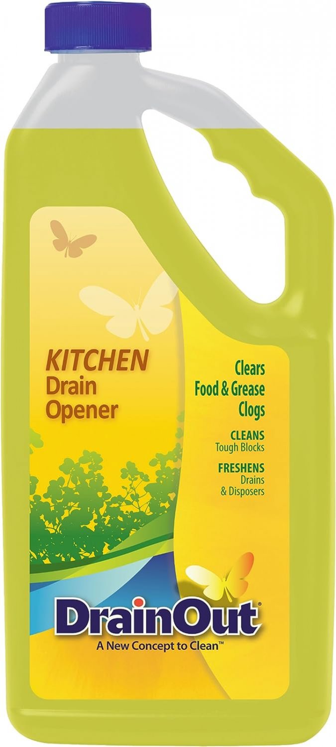 Drain OUT Kitchen Drain Opener and Drain Cleaner, Food and Grease Remover, Fresh