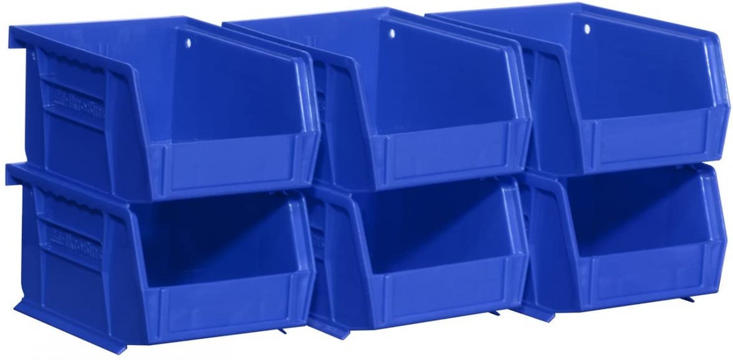 Plastic Storage Bin Hanging Stacking Containers, (5-Inch X 4-Inch X 3-Inch)