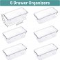 6 - 30 PCS Clear Plastic Drawer Organizer Set, Desk Drawer Divider Organizers an