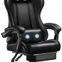Black Chair Gaming Game Footrest Massage Lumbar Support, Ergonomic Computer Cha