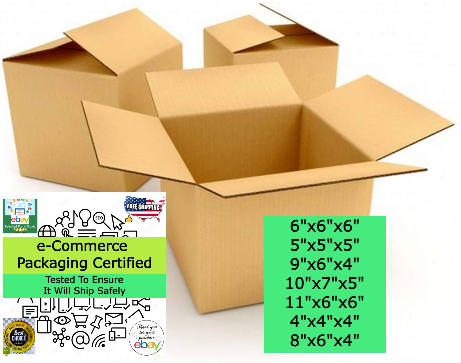 Premium Shipping Boxes Cardboard Boxes Assorted Sizes, 25 Pack Mailing Packages