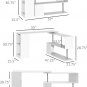 Computer Desk Modern 55" 360° Rotating Corner L-Shaped Home Office Workstation w