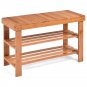3-Tier Bamboo Shoe Rack Bench for Any Room compact size