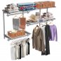 Custom Closet Organizer Kit 3 to 5 Feet Wall-Mounted Closet System with Hang Rod