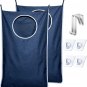 Hanging Laundry Hamper Bag with Free Adjustable Stainless Steel Door 2 Pcs Sucti